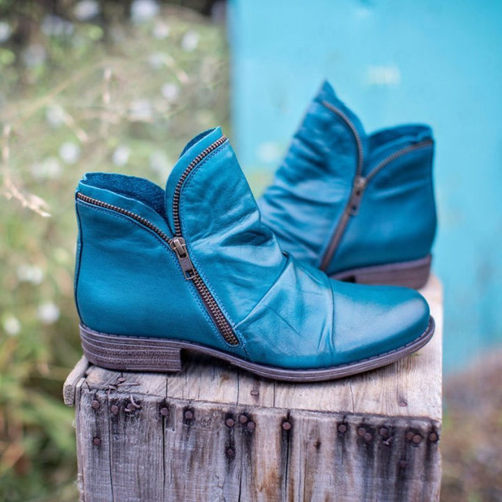 VIANNELE | LEATHER BOOTS WITH ZIP