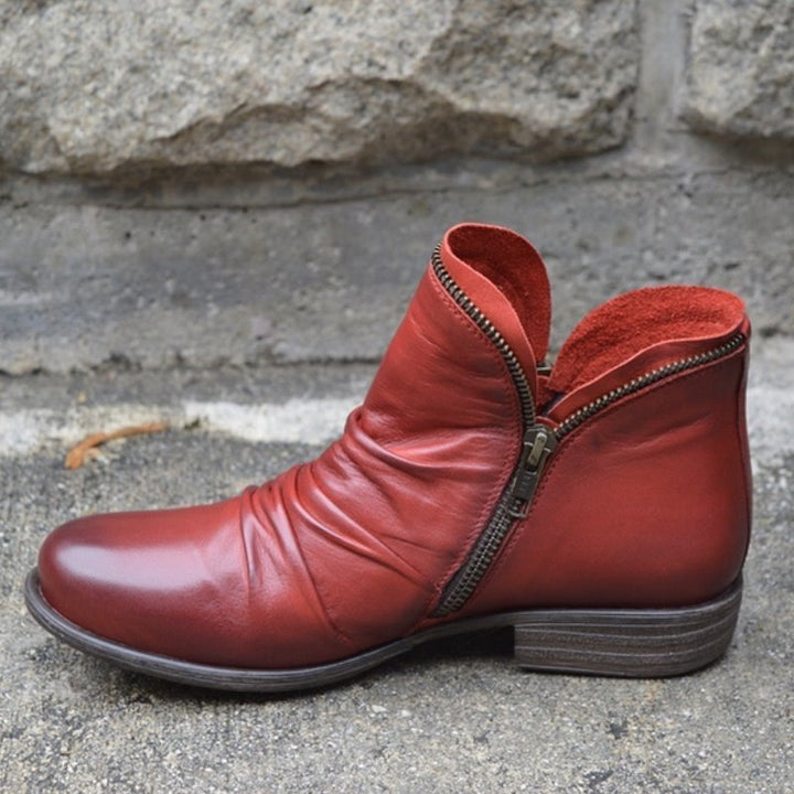 VIANNELE | LEATHER BOOTS WITH ZIP