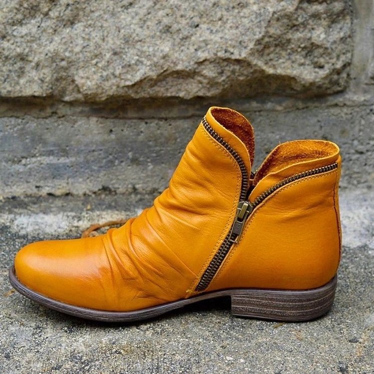 VIANNELE | LEATHER BOOTS WITH ZIP