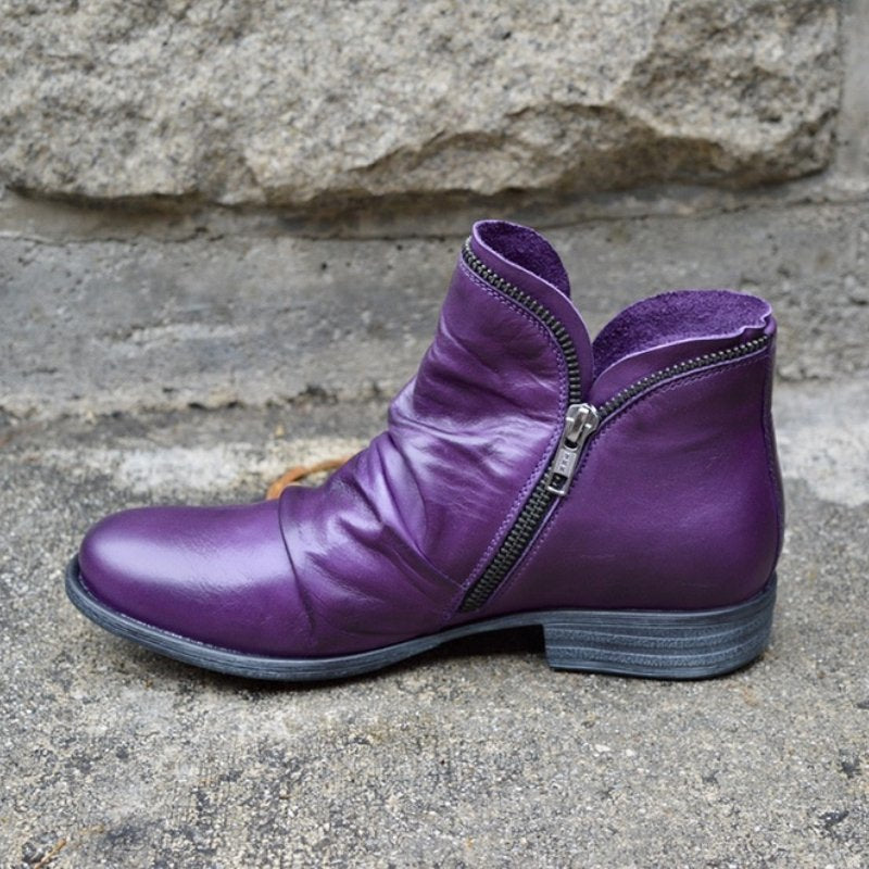 VIANNELE | LEATHER BOOTS WITH ZIP