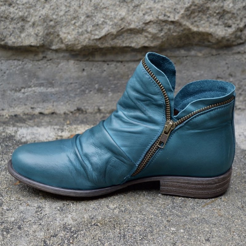 VIANNELE | LEATHER BOOTS WITH ZIP