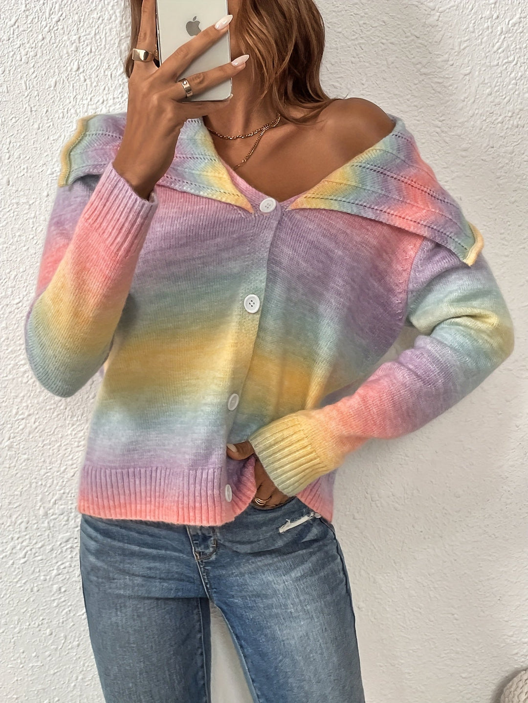 VOGUE™ - Cozy Vibes Rainbow Cardigan