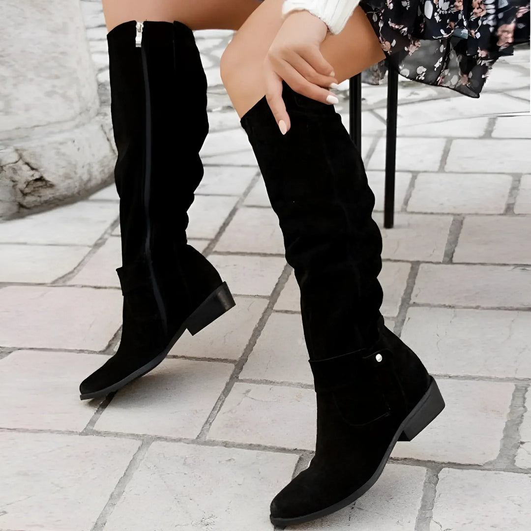 Anna - Sandy Knee Boots