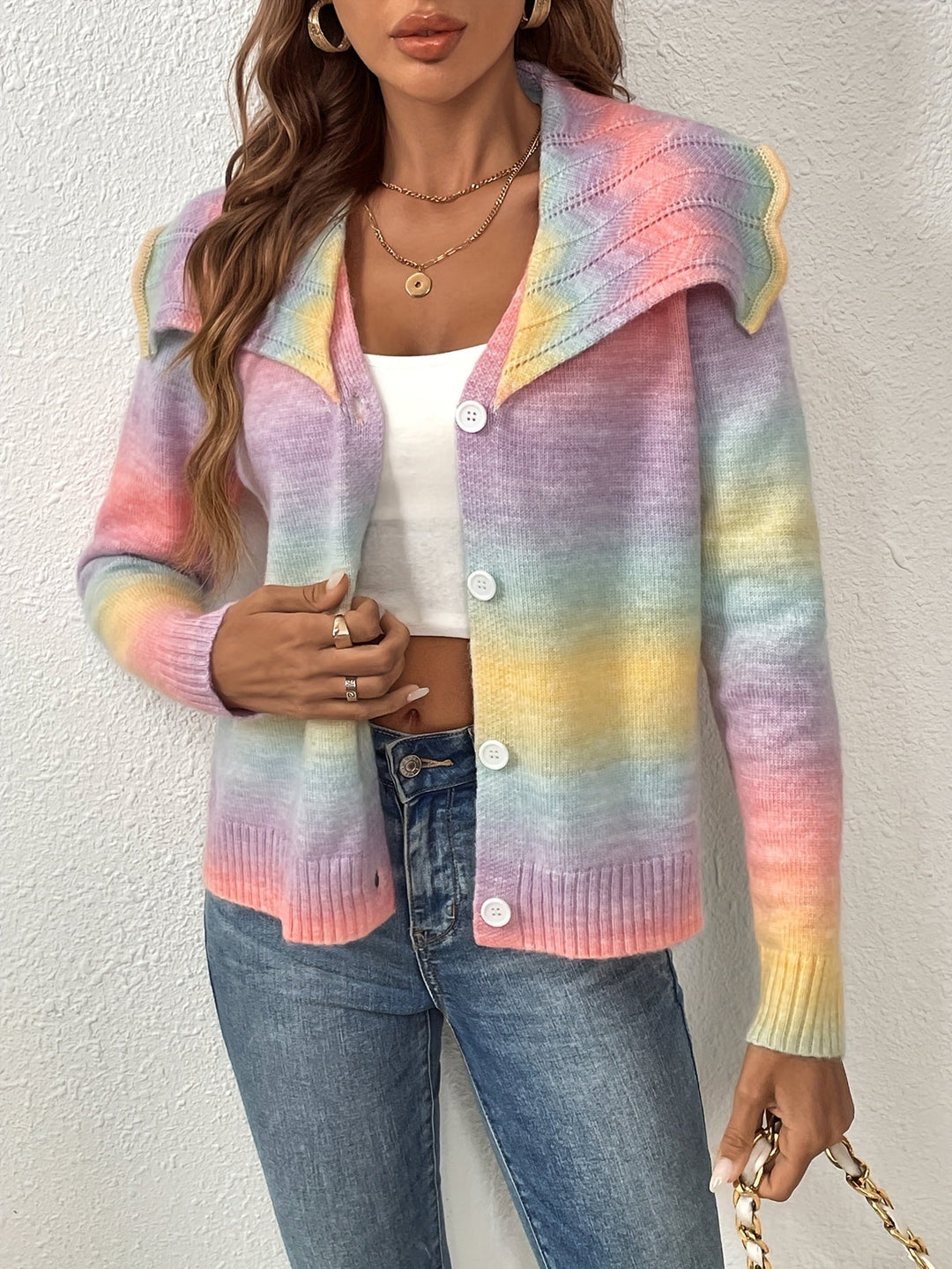 VOGUE™ - Cozy Vibes Rainbow Cardigan