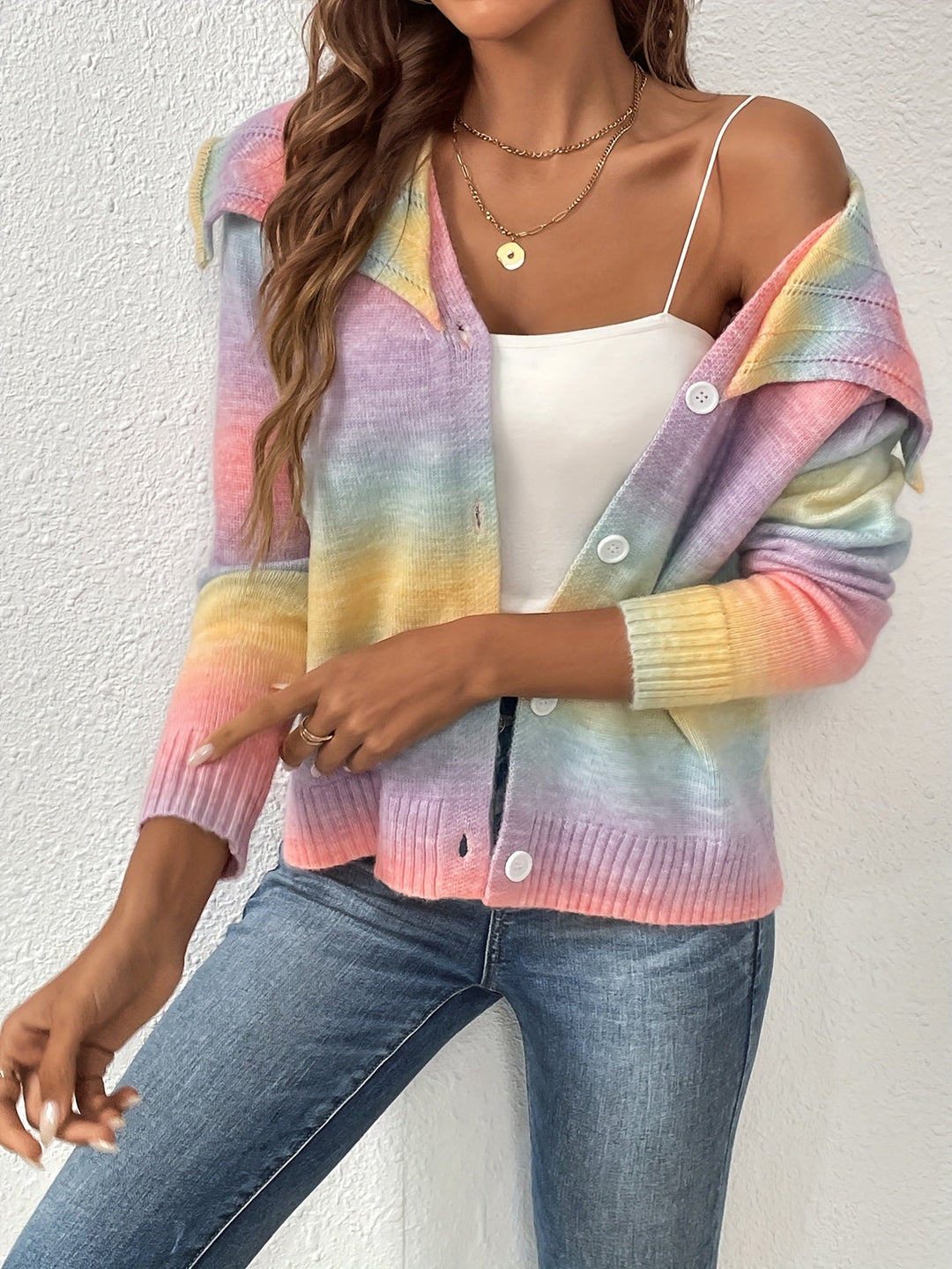 VOGUE™ - Cozy Vibes Rainbow Cardigan