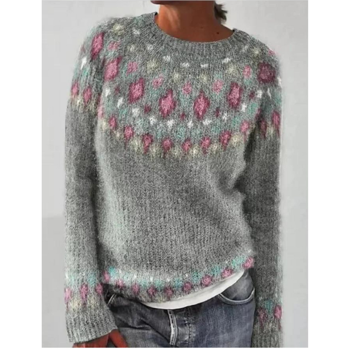 VOGUE™ - Chic Sweater with Long Sleeves and Print