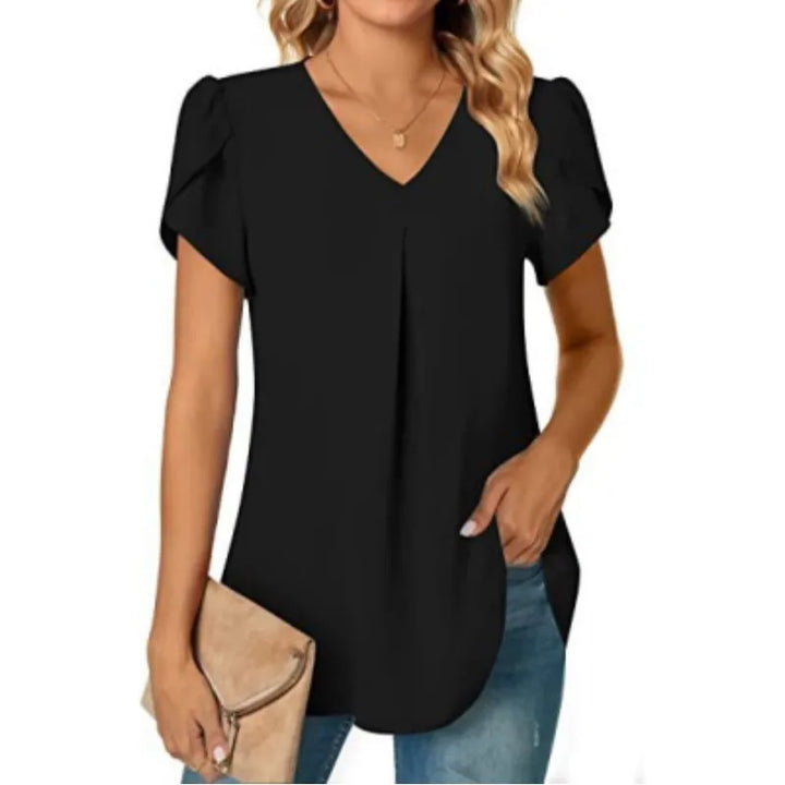 VOGUE™ - V-Neck half long shirt