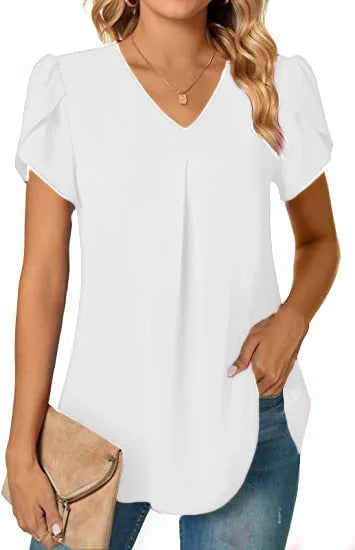 VOGUE™ - V-Neck half long shirt