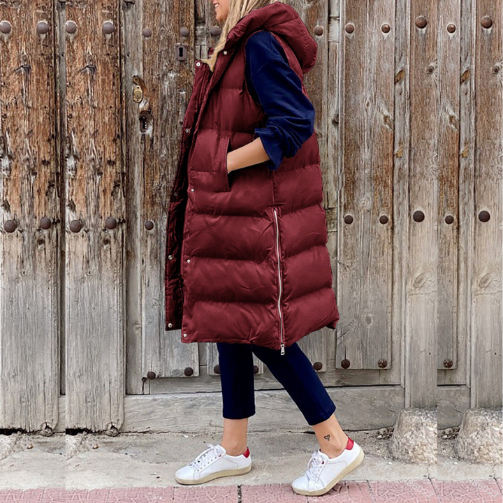 Aspen™ - Sleeveless Cotton Coat with Hood