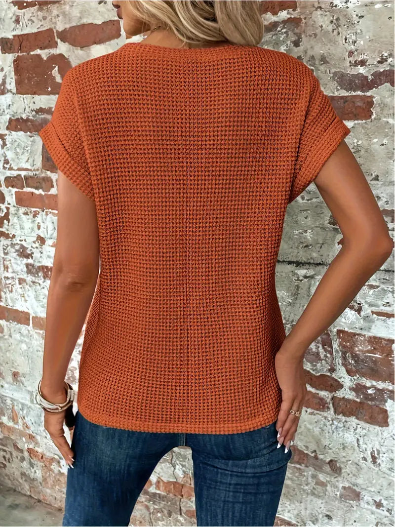 VOGUE™ - Casual Knitted Top With O-Neck