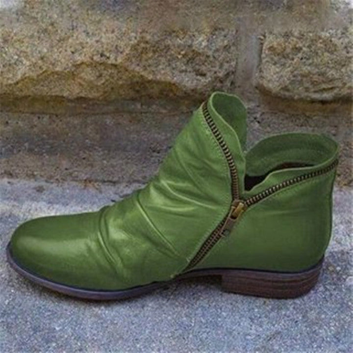 VIANNELE | LEATHER BOOTS WITH ZIP