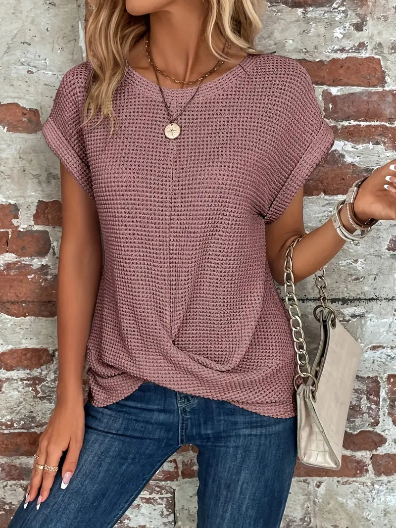 VOGUE™ - Casual Knitted Top With O-Neck